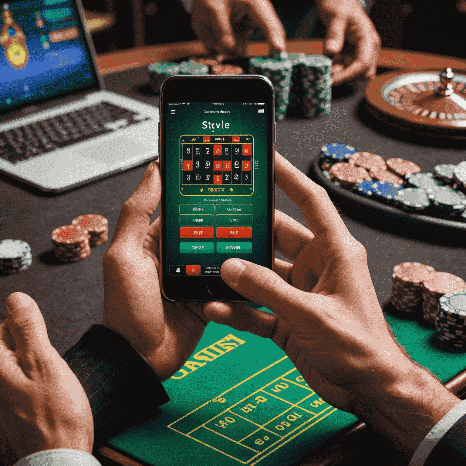 A person setting a timer and budget limit on their mobile device before engaging in casino games, illustrating responsible gaming practices